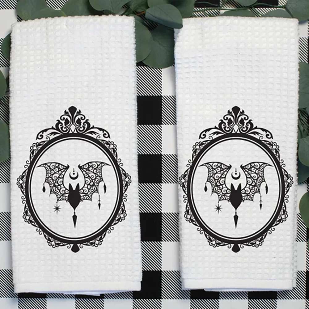 Home Improvement News - 1pcs Victorian Gothic Bat Tea Towels