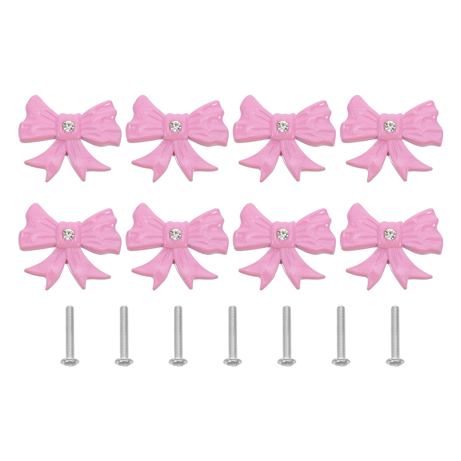 Cabinet Handle Pull - 8Pcs Bow Cabinets Knobs Pink Bowknot
