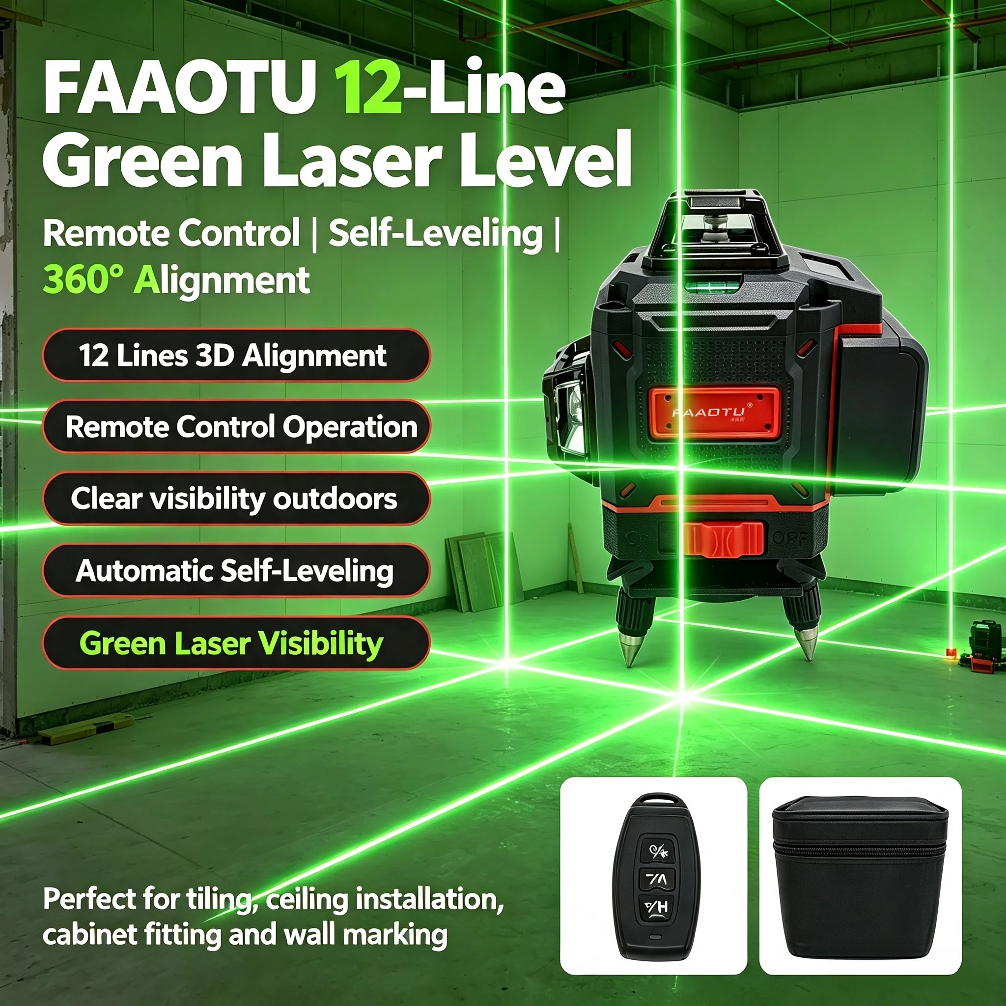 FAAOTU Digital 360-Degree Cros - đánh giá và giá Level Laser Line