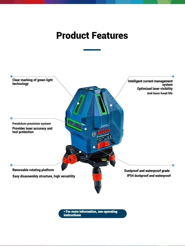 Bosch GLL 50-15 XG Green Laser - đánh giá và giá Level Laser Line