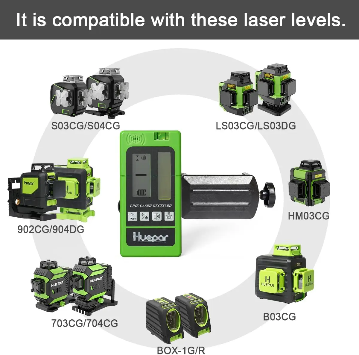 Huepar Laser Receiver LR-5RG f - đánh giá và giá Level Laser Line